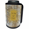 3dRose Beverly Turner Graduation Design - The Best is Yet to Come, Elegant Frame, Tassel Damask Design, Gold - Can Cooler Bottle Wrap (cc_244213)