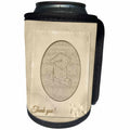 3dRose Beverly Turner Graduation Design - Music Theme, Cap and Diploma, Flowers, Thank you, Cream - Can Cooler Bottle Wrap (cc_244216)