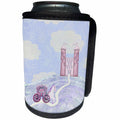 3dRose Beverly Turner Princess Design - Horse Drawn Carriage Traveling to a Castle on a Hill, Pink - Can Cooler Bottle Wrap (cc_244218)