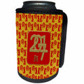3dRose Beverly Turner Chinese New Year Design - 2017 Framed, Red Roosters Background, Sign of the Rooster in Chinese - Can Cooler Bottle Wrap (cc_244230)