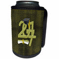 3dRose Beverly Turner Graduation Design - Green 2017 Graduation Cap and Diploma Green, Black Square Background - Can Cooler Bottle Wrap (cc_244240)