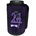 3dRose Beverly Turner Graduation Design - Purple 2017 Graduation Cap and Diploma Purple, Black Square Background - Can Cooler Bottle Wrap (cc_244241)