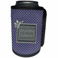 3dRose Beverly Turner Military Design - Jet Plane, Wing man Warrior Leader, Dark Blue Metal Look - Can Cooler Bottle Wrap (cc_244254)