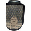 3dRose Beverly Turner Military Design - Proud Army Wife, Stars, Blue Gray, Tan - Can Cooler Bottle Wrap (cc_244257)