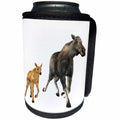 3dRose Boehm Graphics Animal - A Moose Mother and Small Child - Can Cooler Bottle Wrap (cc_244287)