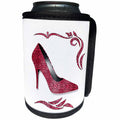 3dRose Doreen Erhardt Animal Print Collection - Feminine Pink Cheetah Print with Ladies Pump for a Wild Animal Print - Can Cooler Bottle Wrap (cc_244693)