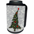 3dRose Doreen Erhardt Patriotic - Camouflage with Cute Leaning Christmas Tree with a Military Theme - Can Cooler Bottle Wrap (cc_244695)