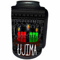 3dRose Doreen Erhardt Kwanzaa - Ujima Kwanzaa Day 3 with Kinara Collective Work and Community - Can Cooler Bottle Wrap (cc_244705)