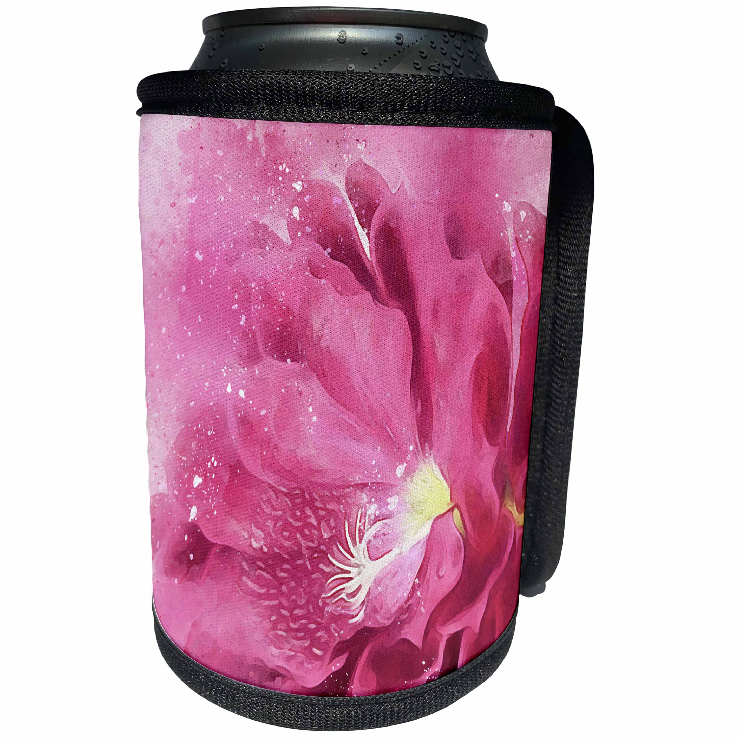 3dRose Doreen Erhardt Cactus Collection - Pink Watercolor Washed Cactus Flower Bloom - Can Cooler Bottle Wrap (cc_244714)