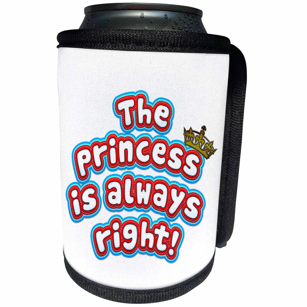 3dRose Can Cooler Bottle Wrap - Carsten Reisinger - Illustrations - Funny Baby Design The Princess is Always Right