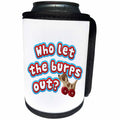 3dRose Carsten Reisinger - Illustrations - Who let the burps out. Funny Baby Designs - Can Cooler Bottle Wrap (cc_244724)
