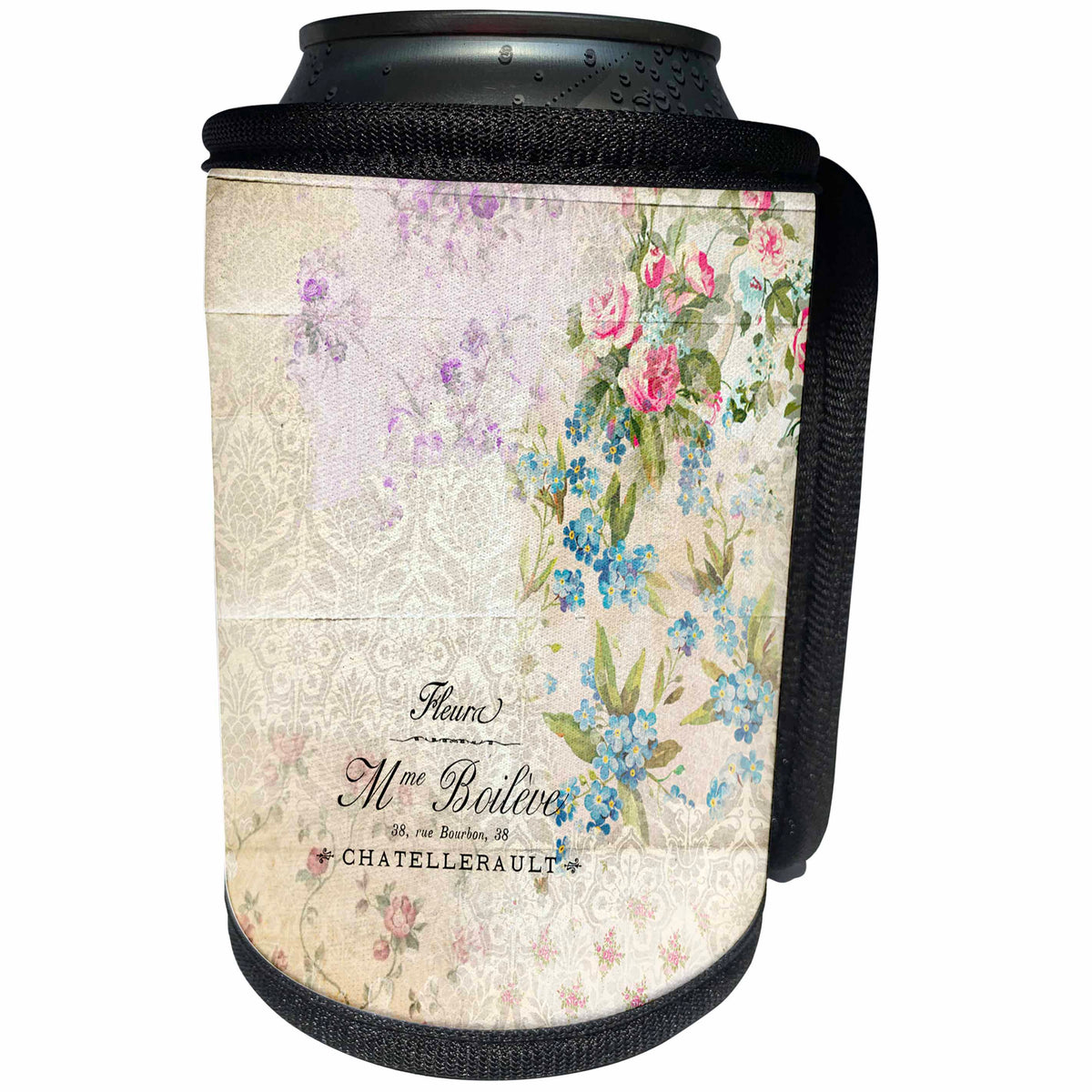 3dRose Carsten Reisinger - Illustrations - Beautiful Floral Vintage - Can Cooler Bottle Wrap (cc_244731)