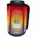 3dRose Beverly Turner Birthday Design - Cupcake with Number Candles, 42 Years Old Birthday - Can Cooler Bottle Wrap (cc_244941)