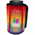 3dRose Beverly Turner Birthday Design - Cupcake with Number Candles, 48 Years Old Birthday - Can Cooler Bottle Wrap (cc_244947)