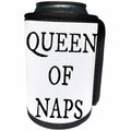 3dRose Xander funny quotes - Queen of Naps, black lettering on a white background - Can Cooler Bottle Wrap (cc_244959)