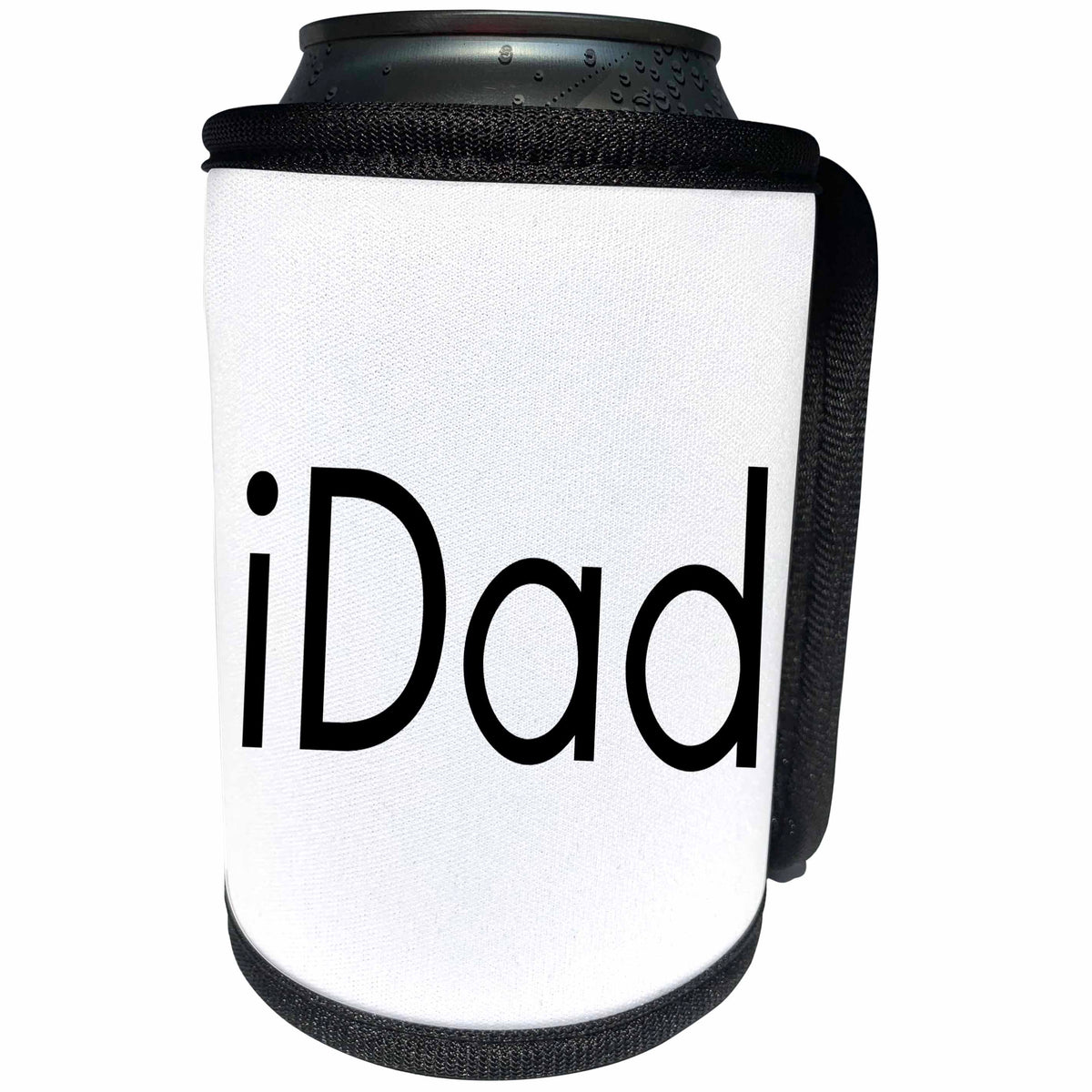 3dRose Xander funny quotes - iDad, black lettering on a white background - Can Cooler Bottle Wrap (cc_244963)