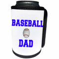 3dRose Xander sports quotes - Baseball dad, blue lettering with a picture of a baseball - Can Cooler Bottle Wrap (cc_244970)