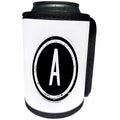 3dRose Xander monograms - The letter A monogram, Black letter A on white background - Can Cooler Bottle Wrap (cc_244975)