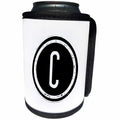 3dRose Xander monograms - The letter C monogram, Black letter C on white background - Can Cooler Bottle Wrap (cc_244977)