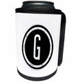 3dRose Xander monograms - The letter G monogram, Black letter G on white background - Can Cooler Bottle Wrap (cc_244981)