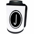 3dRose Xander monograms - The letter J monogram, Black letter J on white background - Can Cooler Bottle Wrap (cc_244984)