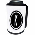 3dRose Xander monograms - The letter K monogram, Black letter K on white background - Can Cooler Bottle Wrap (cc_244985)