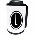 3dRose Xander monograms - The letter L monogram, Black letter L on white background - Can Cooler Bottle Wrap (cc_244986)