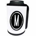3dRose Xander monograms - The letter M monogram, Black letter M on white background - Can Cooler Bottle Wrap (cc_244987)
