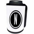 3dRose Xander monograms - The letter N monogram, Black letter N on white background - Can Cooler Bottle Wrap (cc_244988)