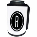 3dRose Xander monograms - The letter R monogram, Black letter R on white background - Can Cooler Bottle Wrap (cc_244992)