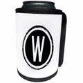 3dRose Xander monograms - The letter W monogram, Black letter W on white background - Can Cooler Bottle Wrap (cc_244997)