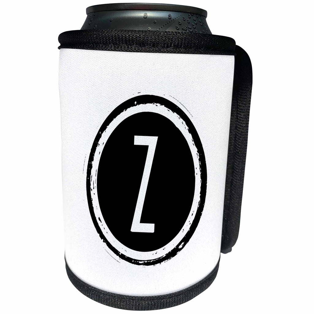 3dRose Xander monograms - The letter Z monogram, Black letter Z on white background - Can Cooler Bottle Wrap (cc_245000)