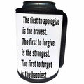 3dRose Xander inspirational quotes - apologize forgive forget, black lettering on white background - Can Cooler Bottle Wrap (cc_245002)