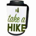 3dRose Xander sports quotes - Take a hike, green letters with a picture of a tree - Can Cooler Bottle Wrap (cc_245016)