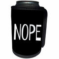 3dRose Xander funny quotes - Nope, white lettering on a black background - Can Cooler Bottle Wrap (cc_245025)