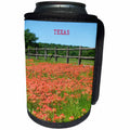 3dRose Florene America The Beautiful - Image of Texas Paintbrush Flowers In Country Field - Can Cooler Bottle Wrap (cc_245045)