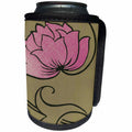 3dRose Florene Art Deco And Nouveau - Image of Art Nouveau Bold Fuchsia And Taupe Flower - Can Cooler Bottle Wrap (cc_245046)