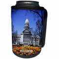 3dRose Florene America The Beautiful - Image of Capitol Building In Madison Wisconsin Flower Field - Can Cooler Bottle Wrap (cc_245051)