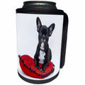 3dRose Florene Dog - Image of Bulldog Puppy On Red Pillow - Can Cooler Bottle Wrap (cc_245060)