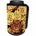 3dRose Florene Flowers - Image of Close Up Of Roses In Gold And Burnt Umber - Can Cooler Bottle Wrap (cc_245072)