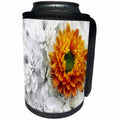 3dRose Florene Flower - Image of Close Up Of 1 Orange Flower Among White Flowers - Can Cooler Bottle Wrap (cc_245089)