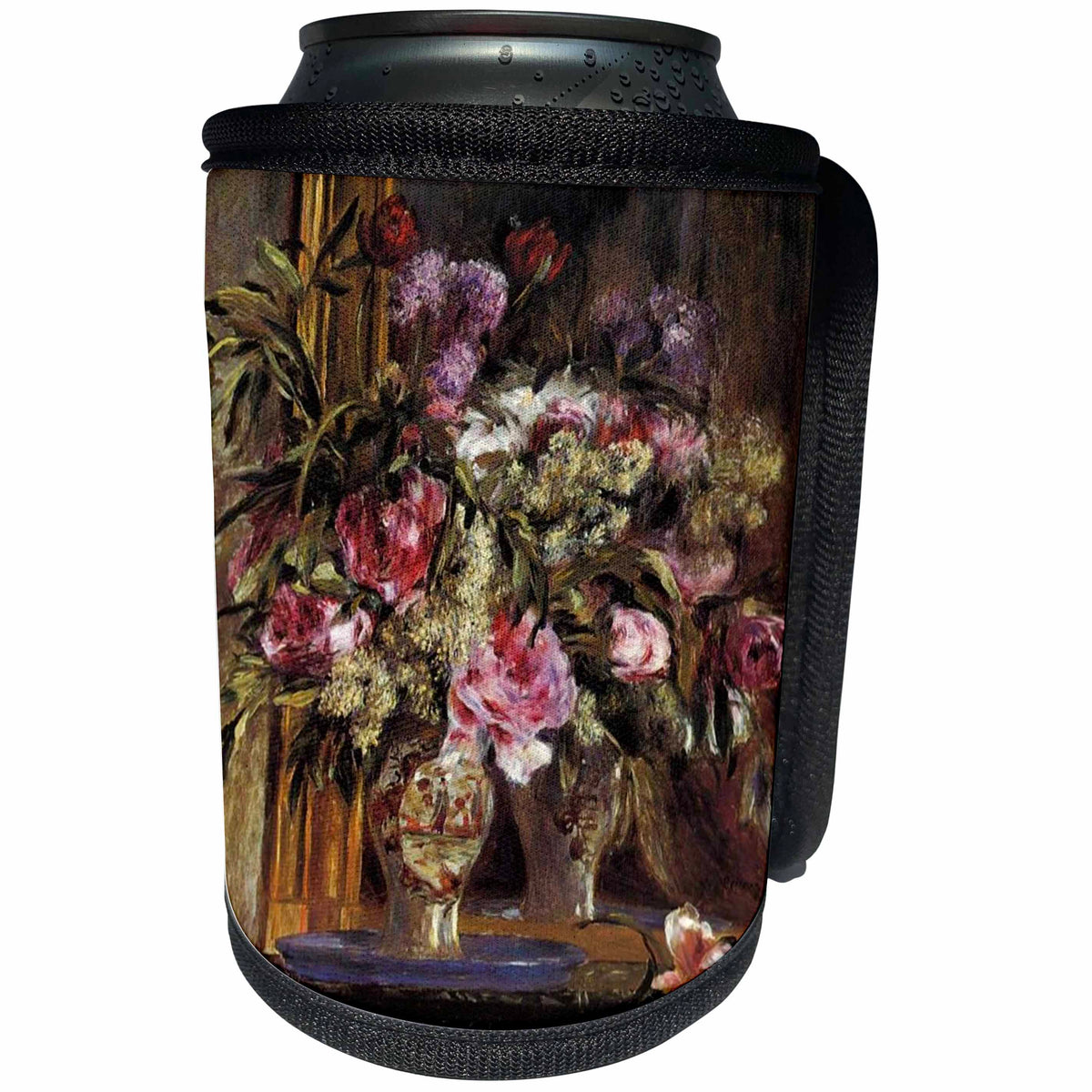 3dRose Florene Renoir Paintings - Image of Renoir Painting Vase Of Flowers - Can Cooler Bottle Wrap (cc_245094)