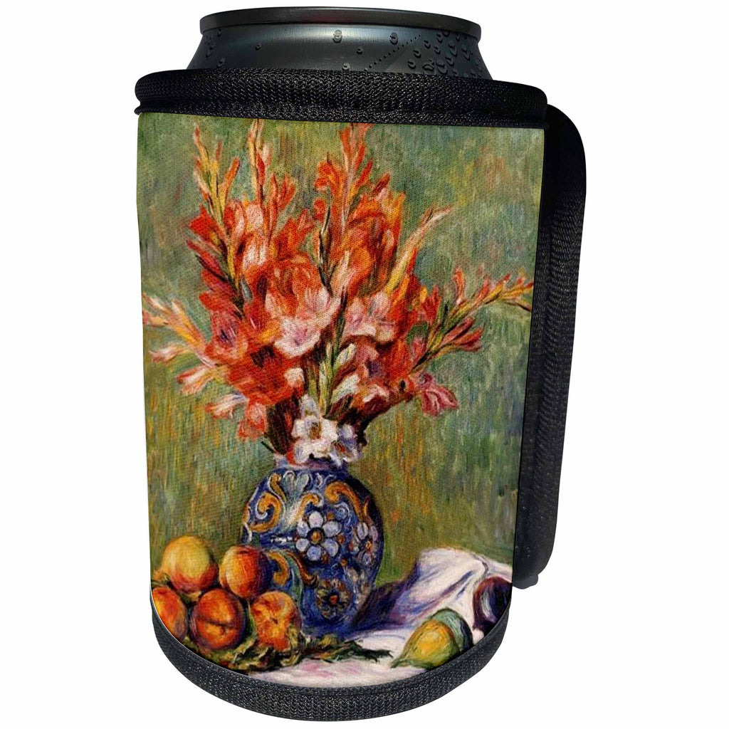 3dRose Florene Renoir Paintings - Image of Renoir Painting Flowers And Fruit - Can Cooler Bottle Wrap (cc_245096)