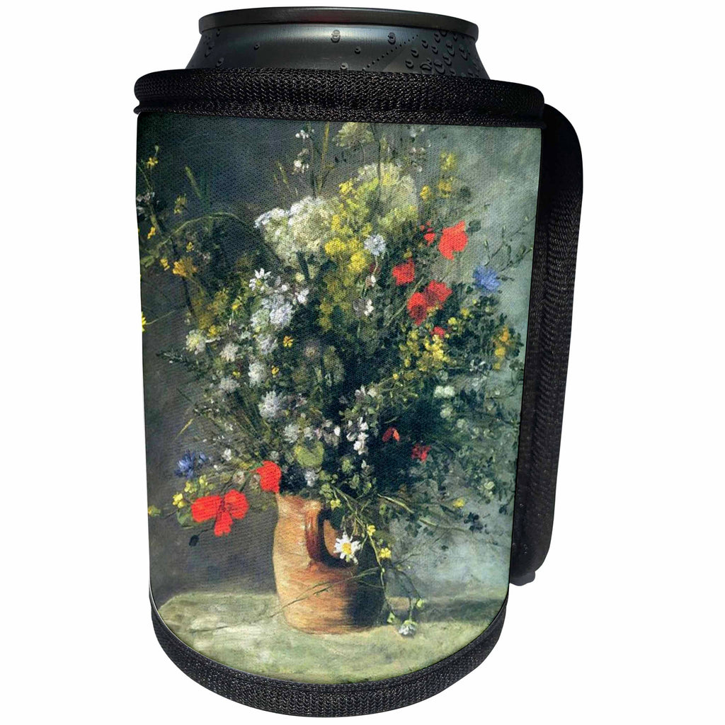 3dRose Florene Renoir Paintings - Image of Renoir Painting Flowers In A Pitcher - Can Cooler Bottle Wrap (cc_245097)