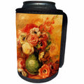 3dRose Florene Renoir Paintings - Image of Renoir Painting Flowers And Vase - Can Cooler Bottle Wrap (cc_245098)