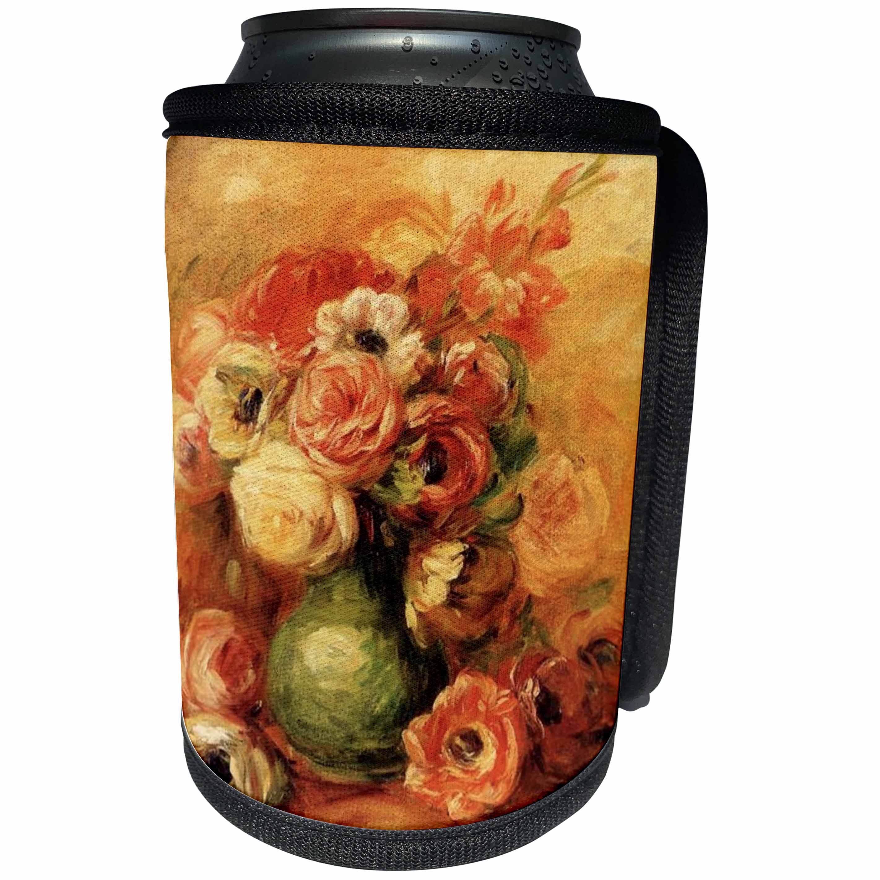 3dRose Florene Renoir Paintings - Image of Renoir Painting Flowers And Vase - Can Cooler Bottle Wrap (cc_245098)
