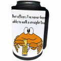 3dRose All Smiles Art Food and Drink - Funny Crab Drinking Beer Cartoon - Can Cooler Bottle Wrap (cc_245399)