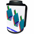3dRose Florene Jewish Theme - Chanukahs Here - Can Cooler Bottle Wrap (cc_24540)