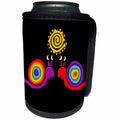 3dRose All Smiles Art Love - Funny Cute Snails with Rainbow Shells are in Love - Can Cooler Bottle Wrap (cc_245400)