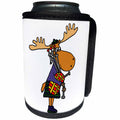 3dRose All Smiles Art Music and Animals - Funny Moose is Playing Bagpipes Original Art Cartoon - Can Cooler Bottle Wrap (cc_245401)